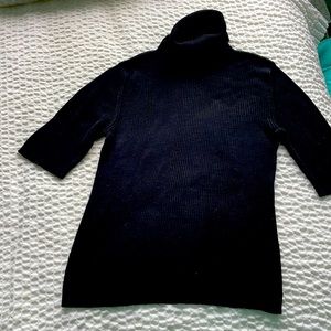 Black ribbed silk turtleneck